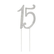 Eease Quinceanera Crystal Cupcake Toppers - 15th Birthday Cake Picks